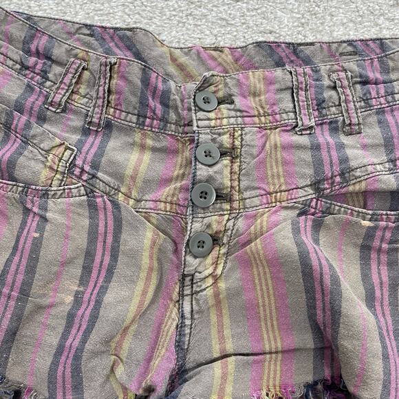 Free People Morning Rain Shorts Womens Size 4 Button Fly Boho Raw Hem 65-30 - Picture 3 of 7